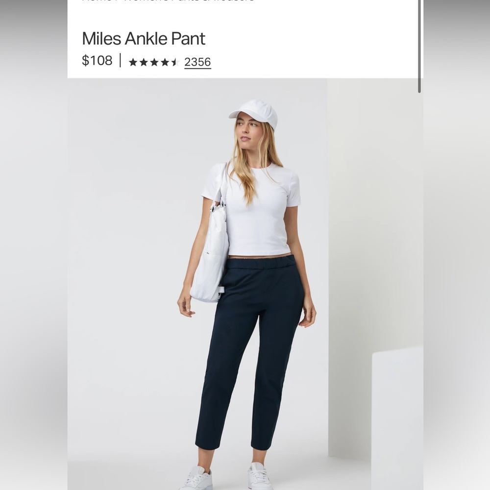 Vuori Miles Ankle Pants in Navy